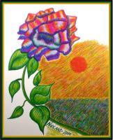 Flower Of Life - Colored Pencil Drawings - By Kevin Nodland, Expressionism Drawing Artist