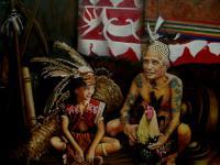 Grandpa With His Grand Child - Oil On Canvas Paintings - By Franky Widjojo, Realisme Painting Artist