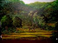 Javanese Panorama - Oil On Canvas Paintings - By Franky Widjojo, Realisme Painting Artist