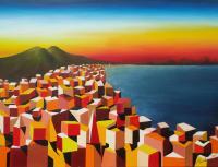 Napule Mille Culure - Oil On Canvas Paintings - By Massimiliano Stanco, Cubism Painting Artist