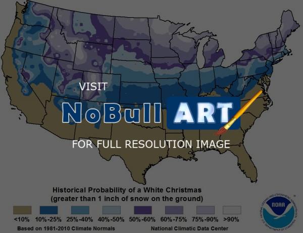 Historical - Probability Of White Christmas In The United States - Digital
