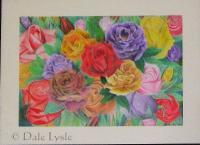 Bed Of Roses - Colour Pencil Drawings - By Dale Lysle, Colour Pencil Art Drawing Artist