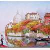 Autumn In Venice - Watercolor Paintings - By I Joseph, Realism Painting Artist