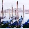 Covered Gondolas - Watercolor Paintings - By I Joseph, Realism Painting Artist