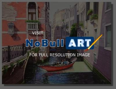 Venice In Oils - Red Gondola - Oil On Canvas