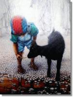 Feed My Kids - Oil On Canvas Paintings - By I Joseph, Realism Painting Artist