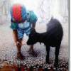 Feed My Kids - Oil On Canvas Paintings - By I Joseph, Realism Painting Artist