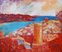 Tossa De Mar - Oil On Canvas Paintings - By Edyta Kwiatek, Abstract Painting Artist