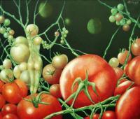 Delicious Tomato - Oil On Canvas Paintings - By Henk Bloemhof, Surrealism Painting Artist