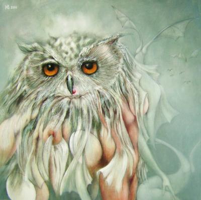 Animals - Sensual Little Owl - Oil On Canvas