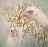 Animals - Tortellini With Chicken - Oil On Canvas