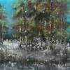 Forest In Winter - Crayon Paper Drawings - By Tadeusz IwaÅ„Czuk, Realism Expressive Drawing Artist