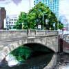 City Bridge Original - Oil On Masonite Board Paintings - By James Loveless, Realism Painting Artist