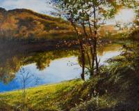 Landscape - By The Lake - Oil On Masonite Board