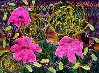 21St Century Art - Night Fall - Acrylic Colored Pen  Airbrush