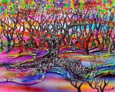 21St Century Art - Fall Time - Acrylic Colored Pen  Airbrush