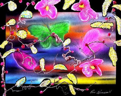 21St Century Art - Fine As  A Butterfly - Acrylic Colored Pen  Airbrush