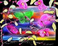 Fine As  A Butterfly - Acrylic Colored Pen  Airbrush Paintings - By Ron Kendall, Fantasy Painting Artist