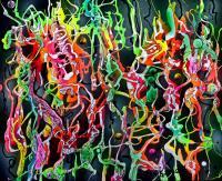 Hipe And Brush - Acrylic Colored Pen  Airbrush Paintings - By Ron Kendall, Abstract Painting Artist