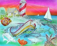 Sailors Sail The Sea - Watercolors  Color Pens Paintings - By Ron Kendall, Figurative Painting Artist