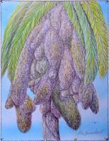 Bananas - Airbrush Color Pencil  Pen Paintings - By Ron Kendall, Expressionism Painting Artist