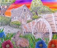Its A Long Way Home - Airbrush Color Pencil  Pen Paintings - By Ron Kendall, Nature Painting Artist