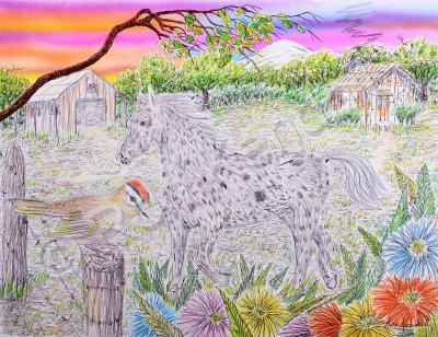 21St Century Art - Lepard - Acry Color Pen Pencil Watercol