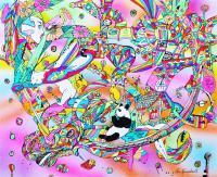 My Design - Ab Watercolors Color Pens Paintings - By Ron Kendall, Surealism Painting Artist