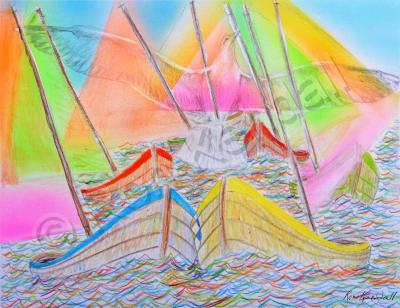 21St Century Art - Sailn - Airbrush Color Pencil  Pen