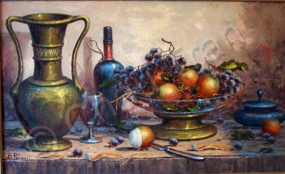 Art Colection - Dessert Table Still Life By Bpoloni 1900-1975 - Oil On Canvas