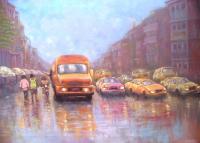 City Scape - Reflections - Oil On Canvas