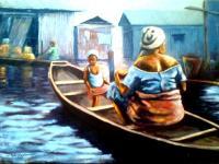 Waterworld - Oil On Canvas Paintings - By Stephen Maku, Realism Painting Artist