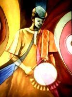 Figurative - The Talking Drum - Oil On Canvas