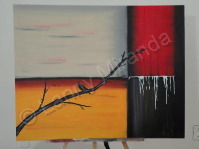 Abstract Oil Painting - From A Distance - 30X24 Inches Oil On Canvas