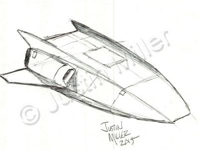 Sketches - Shuttle Sketch - Pencil On Marker Paper