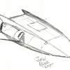 Shuttle Sketch - Pencil On Marker Paper Drawings - By Justin Miller, Pencil Sketch Drawing Artist