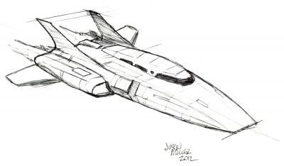 Sketches - Space Yacht - Pen On Marker Paper