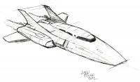 Space Yacht - Pen On Marker Paper Drawings - By Justin Miller, Drawing Drawing Artist