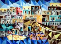 Portogreco - Acrylic On Canvas Paintings - By Giuseppe Ferri, Abstract Painting Artist