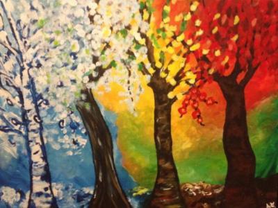 Modern Trees - Seasons Of Chicago - Acrylic