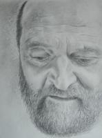 Arvo Part - Pencil  Paper Drawings - By Bella Earlich, Black And White Drawing Artist