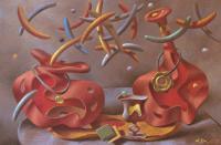 Still-Life - Conversation - Pastel On Paper