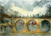 Bridge Of Memories - Watercolor Paintings - By Marisa Gabetta, Impressionist Painting Artist