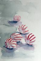 Peppermints - Watercolor Paintings - By Marisa Gabetta, Abstract Painting Artist