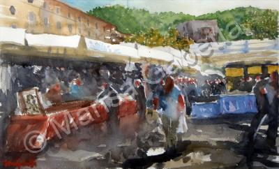 Cityscapes - Como Marketplace - Watercolor