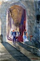 Cityscapes - Como Portici Plinio - Watercolor