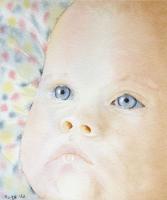 Baby Has Been Crying - Watercolor Paintings - By Marisa Gabetta, Realism Painting Artist