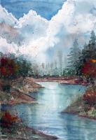 Landscape - Watercolor Paintings - By Marisa Gabetta, Impressionist Painting Artist