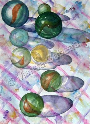 Still Life - Lose Your Marbles - Watercolor