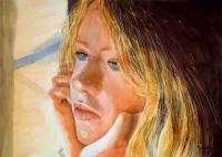 Melancholy - Watercolor Paintings - By Marisa Gabetta, Realism Painting Artist